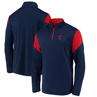 Men's Fanatics Navy Cleveland Indians Primary Logo Quarter-Zip Jacket