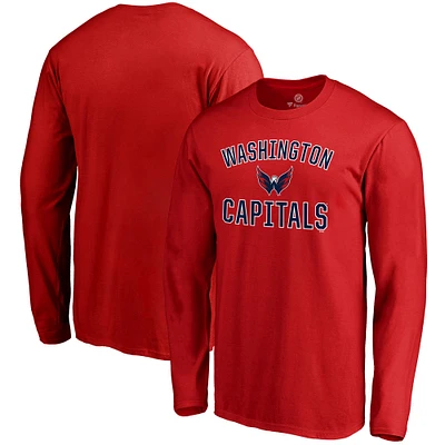 Men's Red Washington Capitals Team Victory Arch Long Sleeve T-Shirt