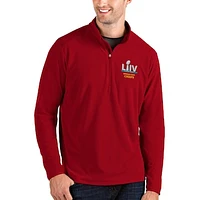 Men's Antigua Red Kansas City Chiefs Super Bowl LIV Bound Glacier Quarter-Zip Pullover Jacket