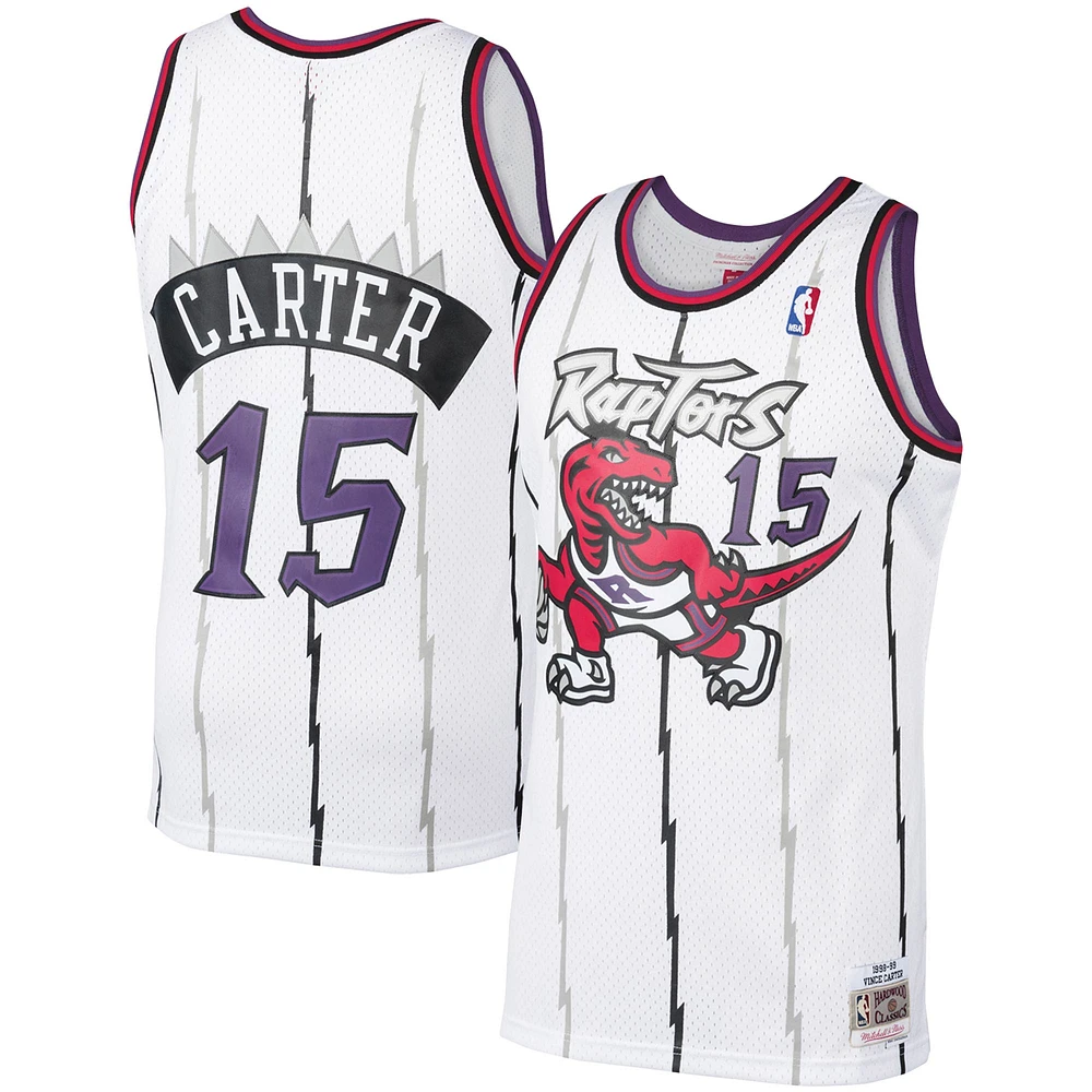 Men's Mitchell & Ness Vince Carter White Toronto Raptors Hardwood Classics 1998/99 Swingman - Jersey