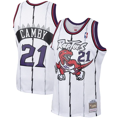 Men's Mitchell & Ness Marcus Camby White Toronto Raptors 1997/98 Hardwood Classics Swingman Jersey