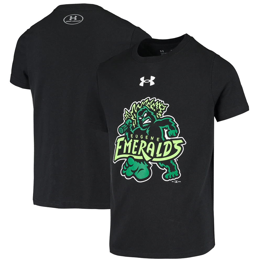 Youth Under Armour Black Eugene Emeralds Team Logo T-Shirt