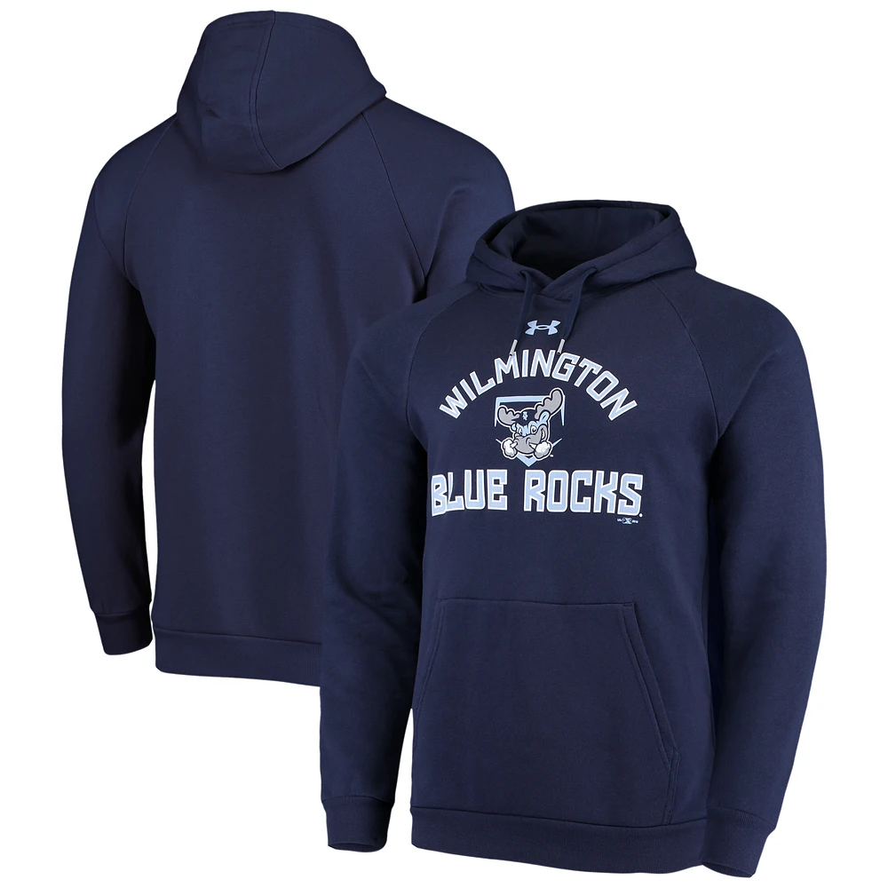 Men's Under Armour Navy Wilmington Blue Rocks All Day Raglan Fleece Pullover Hoodie