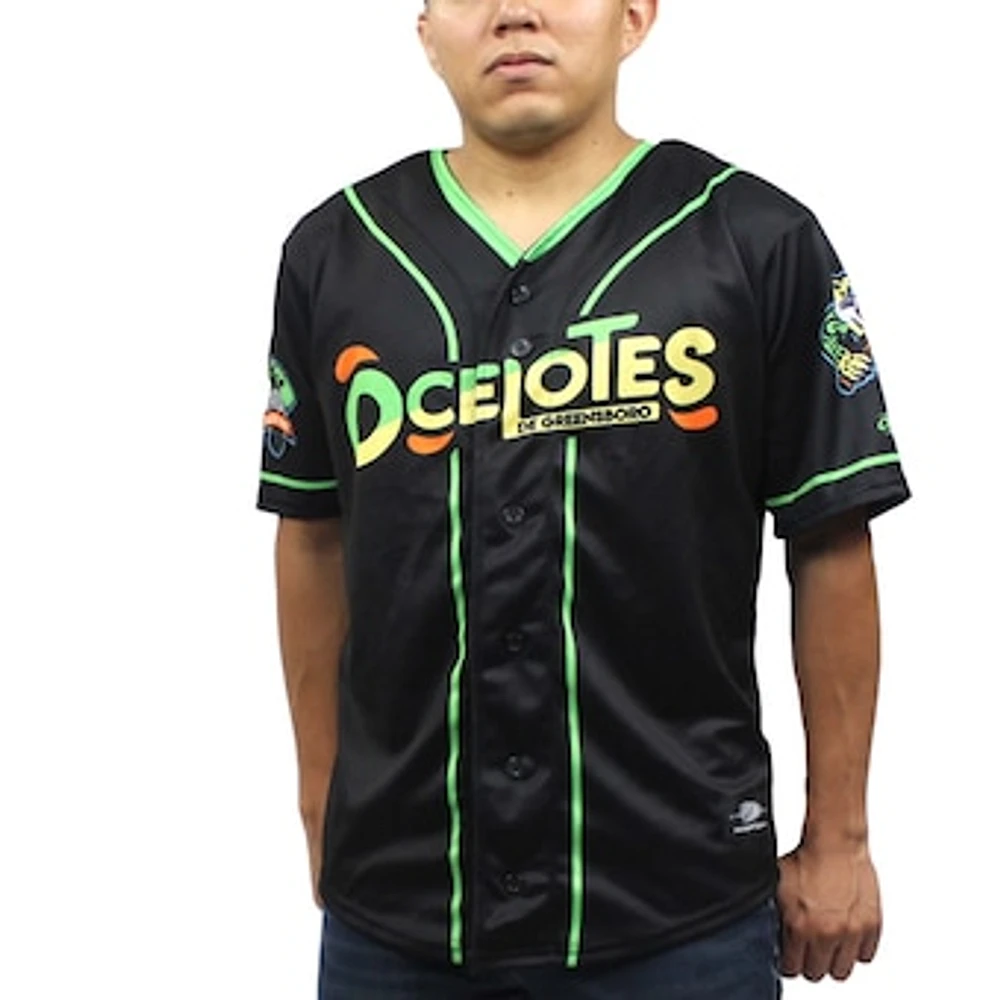 Men's Black Greensboro Grasshoppers Copa Replica Jersey