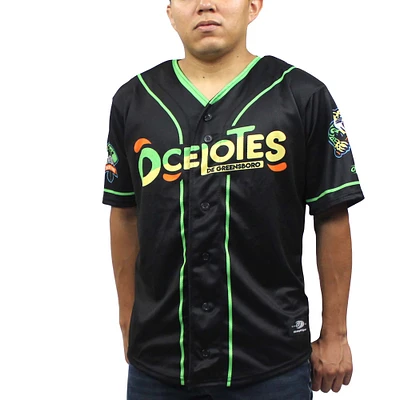 Men's Black Greensboro Grasshoppers Copa Replica Jersey