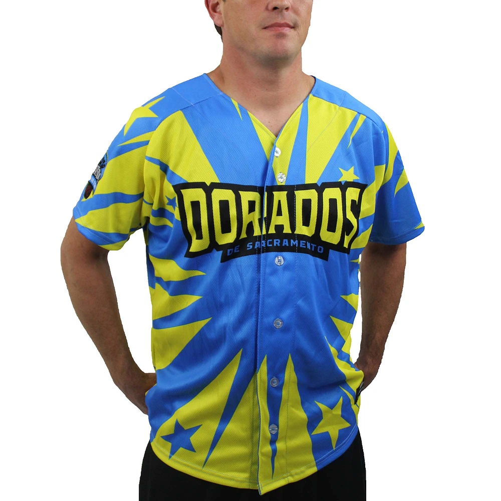 Men's Blue/Yellow Sacramento River Cats Copa Replica Jersey