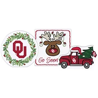 Oklahoma Sooners Holiday Tabletop Block Decor Set