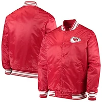 Men's Starter Red Kansas City Chiefs Lockerroom Satin Varsity Full-Snap Jacket