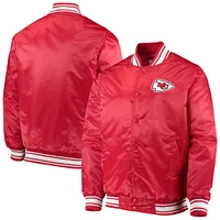 Men's Starter Red Kansas City Chiefs Lockerroom Satin Varsity Full-Snap Jacket