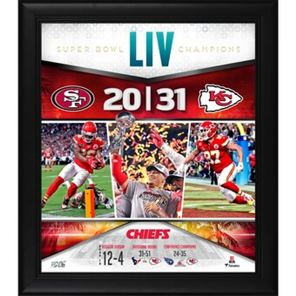 Kansas City Chiefs Framed 15" x 17" Super Bowl LIV Champions Team Collage