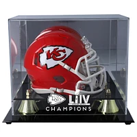 Kansas City Chiefs Super Bowl LIV Champions Golden Classic Mini Helmet Logo Display Case