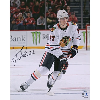 Kirby Dach Chicago Blackhawks Autographed 16" x 20" White Jersey Skating Photograph