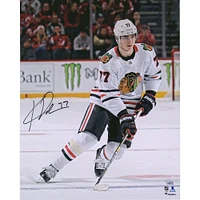 Kirby Dach Chicago Blackhawks Autographed 16" x 20" White Jersey Skating Photograph