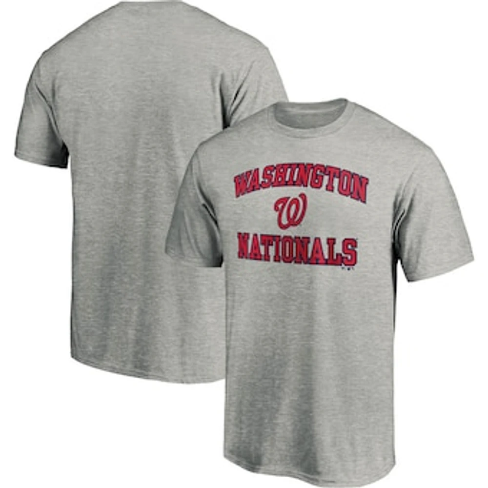 Men's Fanatics Heathered Gray Washington Nationals Heart & Soul T-Shirt