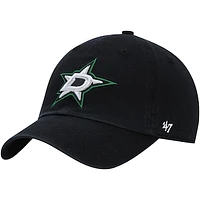 Men's '47 Black Dallas Stars Logo Clean Up Adjustable Hat