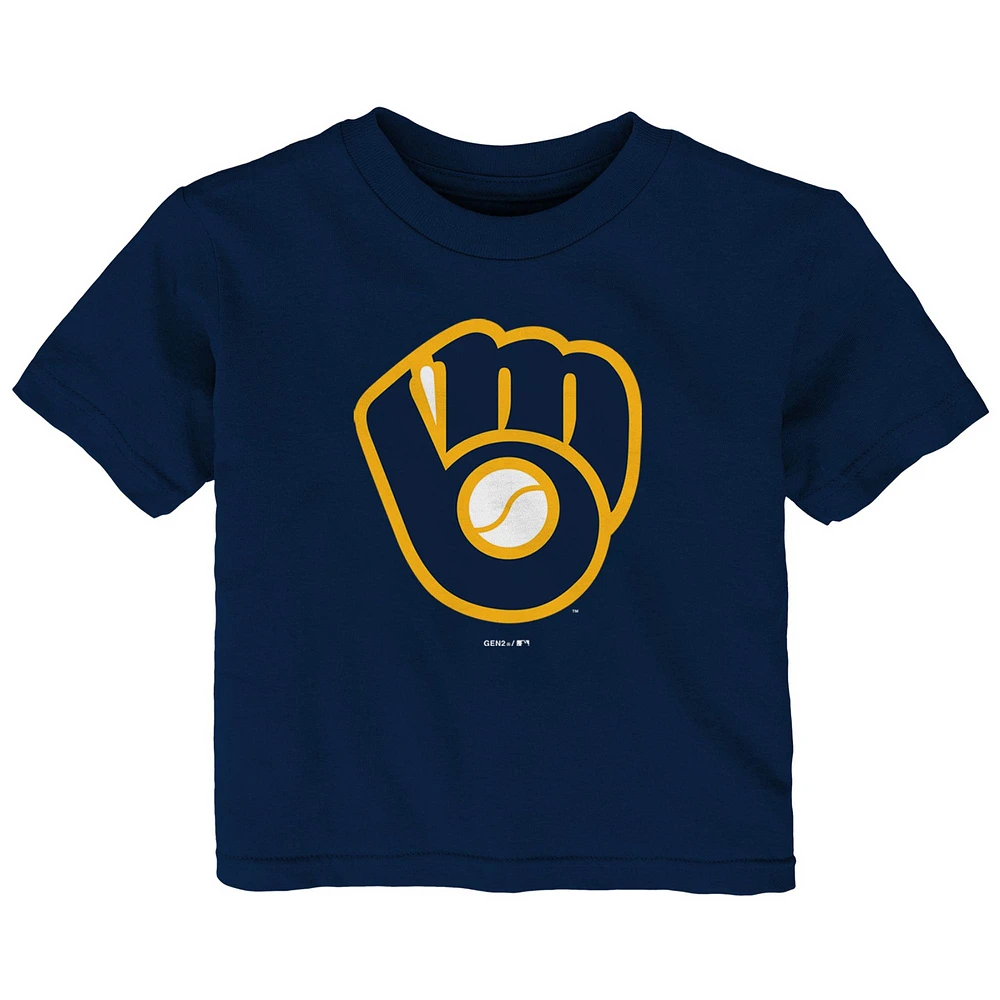 Infant Navy Milwaukee Brewers Primary Team Logo T-Shirt