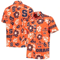 Men's Wes & Willy Orange Syracuse Orange Floral Button-Up Shirt