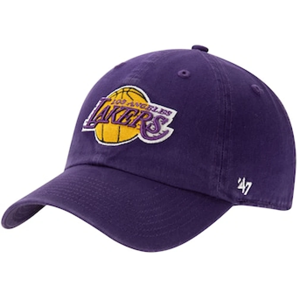 Men's '47 Purple Los Angeles Lakers Clean Up Adjustable Hat