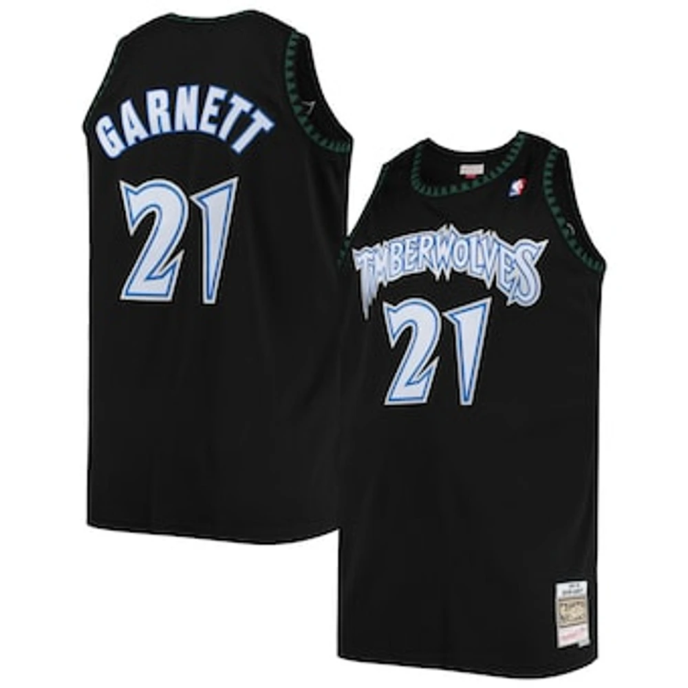 Men's Mitchell & Ness Kevin Garnett Black Minnesota Timberwolves 1997/98 Big Tall Hardwood Classics Swingman Jersey