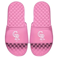 Women's ISlide Pink Colorado Rockies Primary Logo Slide Sandals