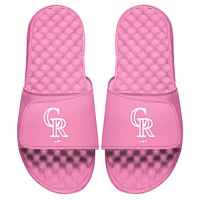 Women's ISlide Pink Colorado Rockies Primary Logo Slide Sandals