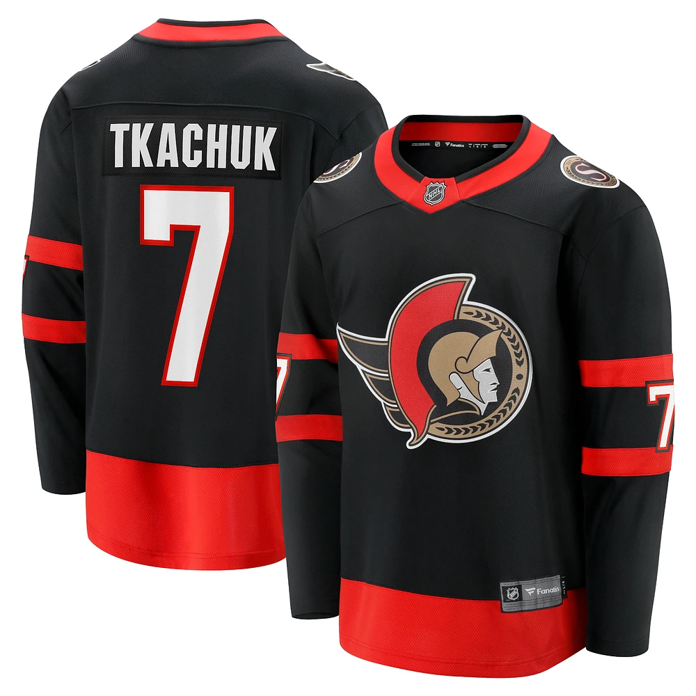 Men's Fanatics Brady Tkachuk Black Ottawa Senators Home - Premier Breakaway Player Jersey