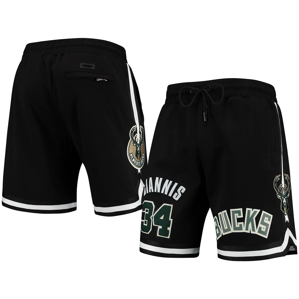 Men's Pro Standard Giannis Antetokounmpo Black Milwaukee Bucks Player Shorts