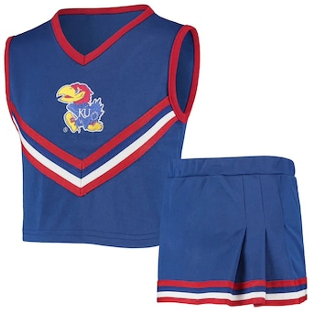 Girls Youth Royal Kansas Jayhawks Two-Piece Cheer Set