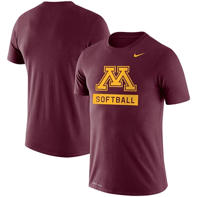 Men's Nike Maroon Minnesota Golden Gophers Softball Drop Legend Slim Fit Performance T-Shirt