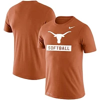 Men's Nike Burnt Orange Texas Longhorns Softball Drop Legend Slim Fit Performance T-Shirt