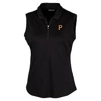 Women's Cutter & Buck Black Pittsburgh Pirates Forge Sleeveless Polo