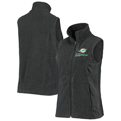 Women's Dunbrooke Gray Miami Dolphins Houston Fleece Full-Zip Vest