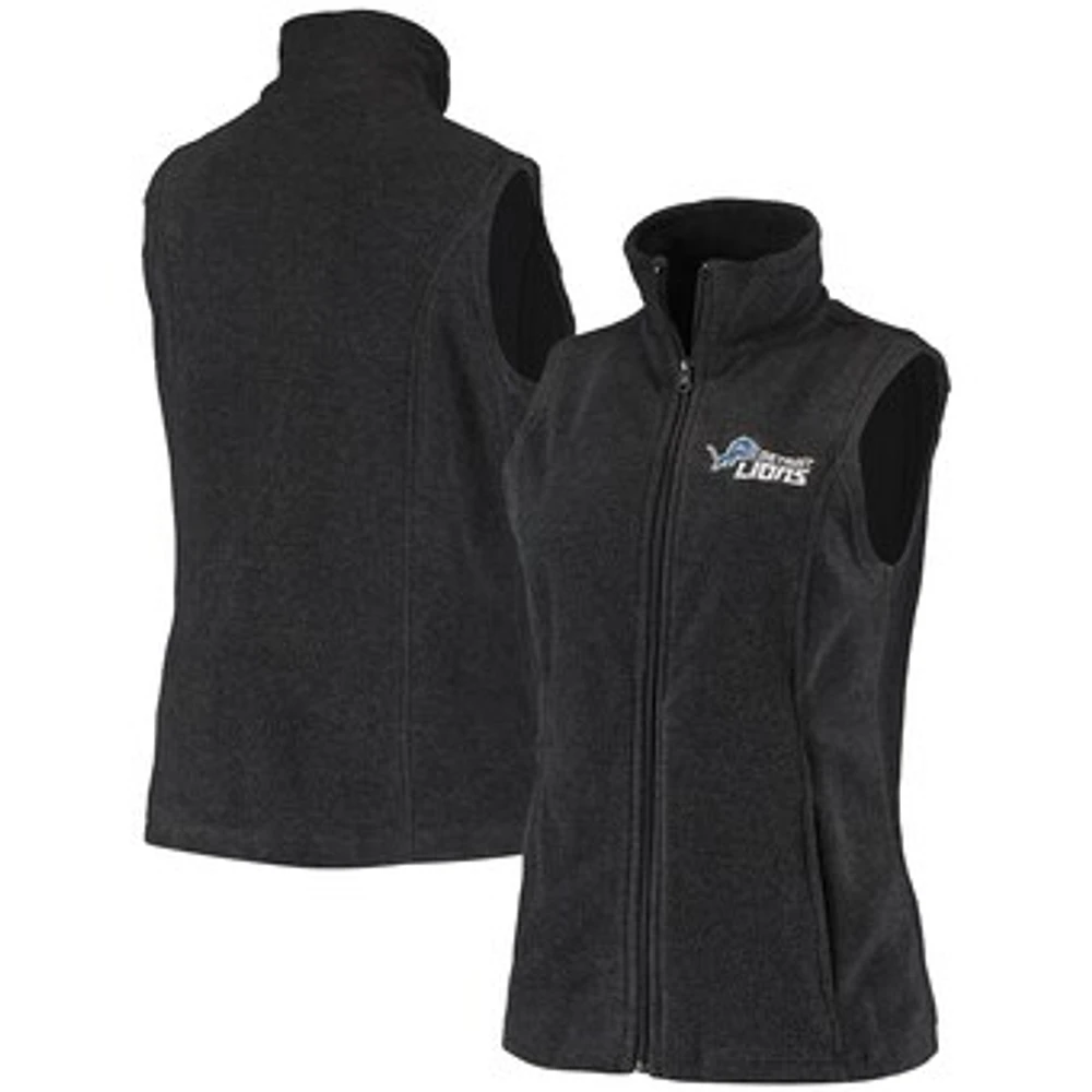 Women's Dunbrooke Charcoal Detroit Lions Houston Fleece Full-Zip Vest