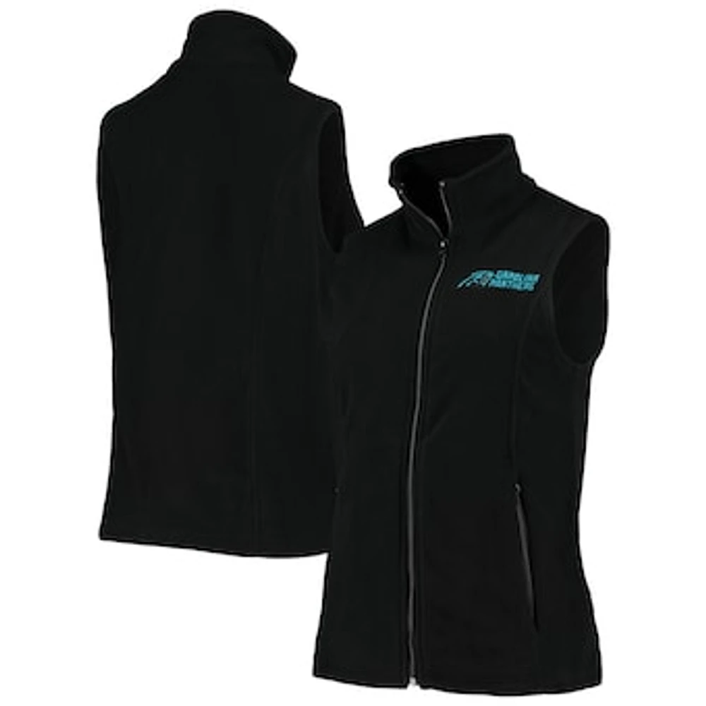 Women's Dunbrooke Black Carolina Panthers Houston Fleece Full-Zip Vest