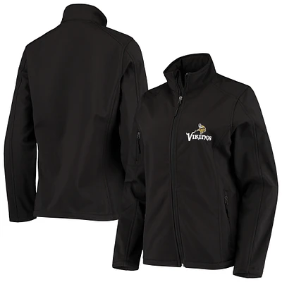 Women's Black Minnesota Vikings Full-Zip Sonoma Softshell Jacket