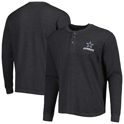 Men's Charcoal Dallas Cowboys Maverick Thermal Henley Long Sleeve T-Shirt