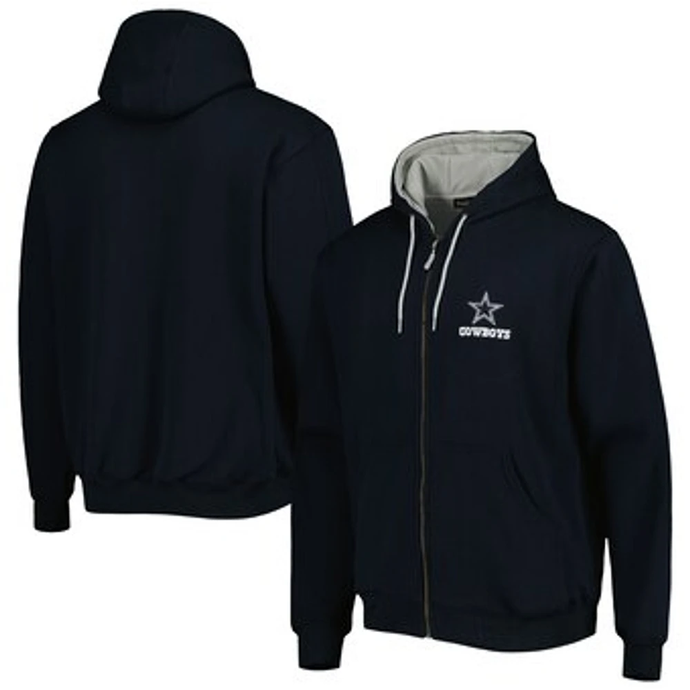 Men's Navy Dallas Cowboys Craftsman Thermal Lined Full-Zip Hoodie