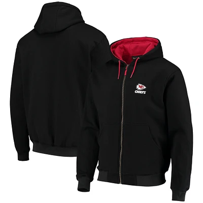 Men's Dunbrooke Black Kansas City Chiefs Craftsman Thermal-Lined Full-Zip Hoodie