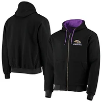 Men's Dunbrooke Black Baltimore Ravens Craftsman Thermal-Lined Full-Zip Hoodie