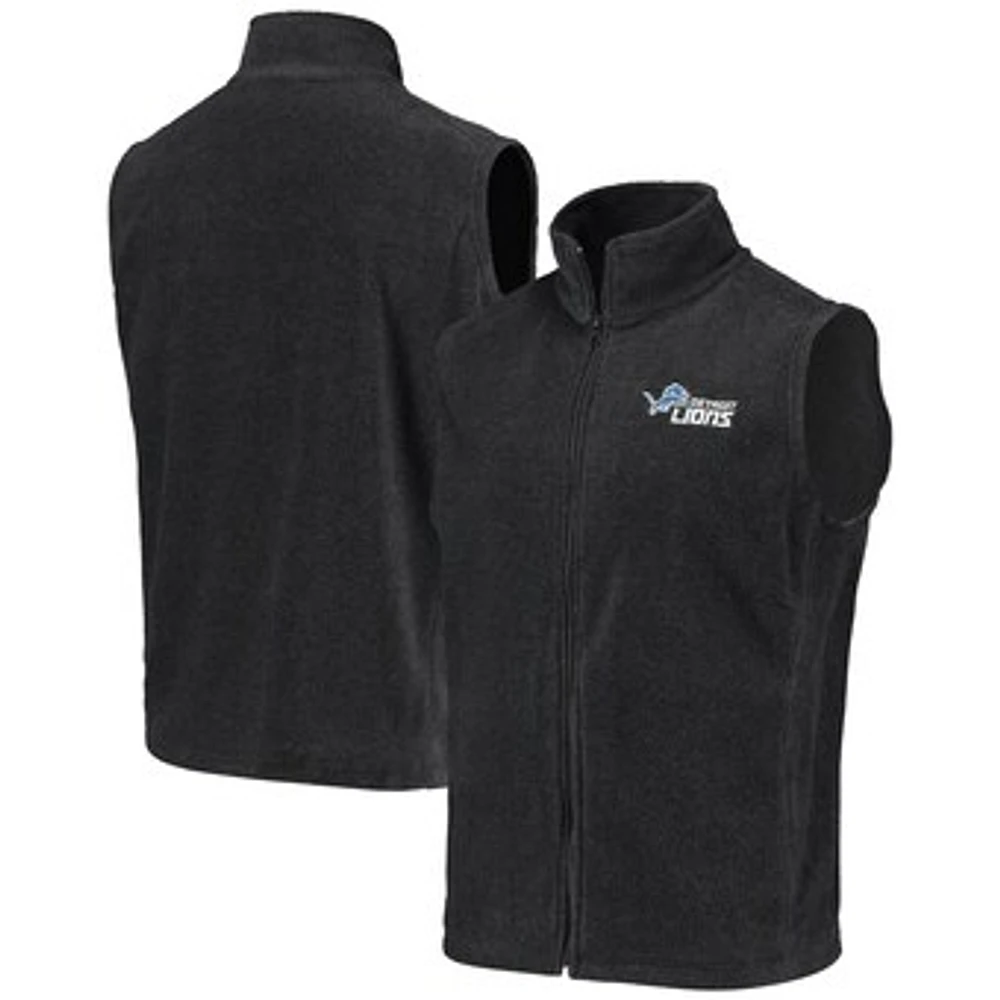 Men's Gray Detroit Lions Houston Fleece Full-Zip Vest