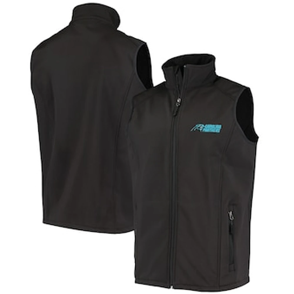 Men's Dunbrooke Black Carolina Panthers Circle Archer Softshell Full-Zip Vest