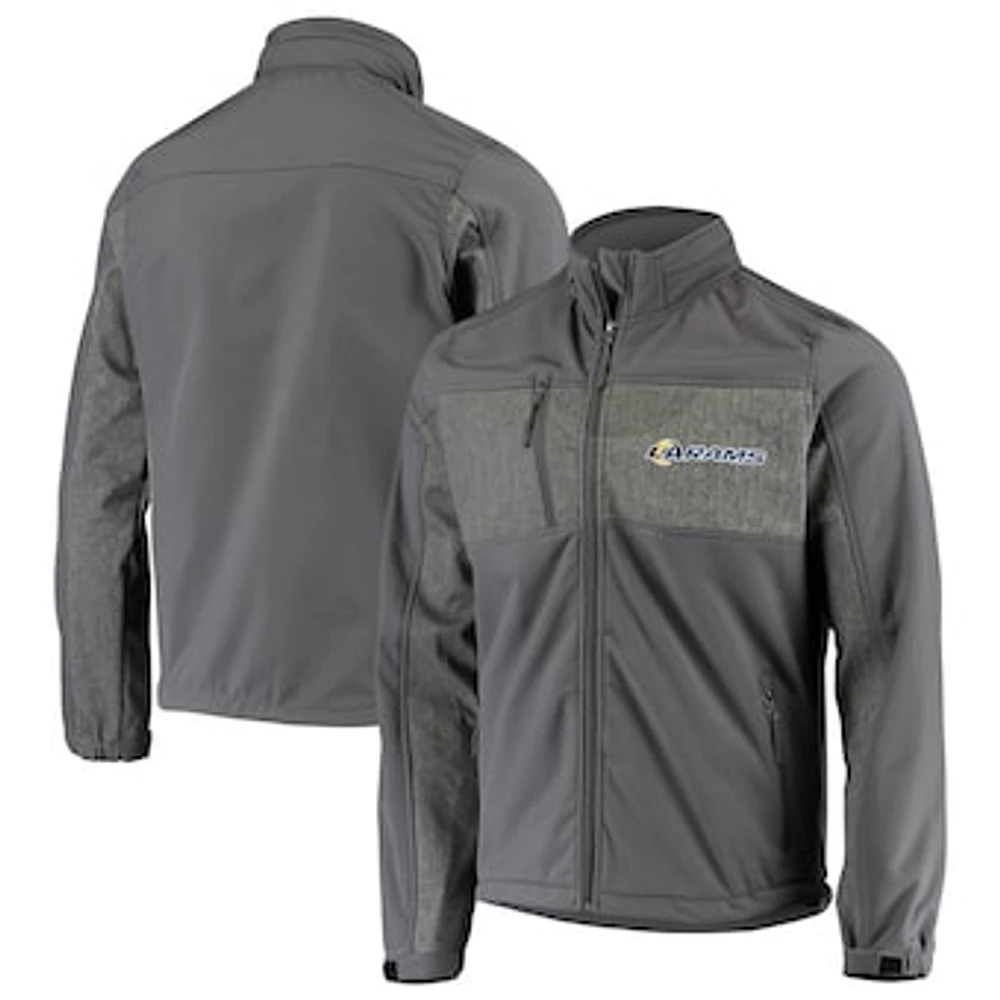 Men's Dunbrooke Graphite Los Angeles Rams Circle Zephyr Softshell Full-Zip Jacket