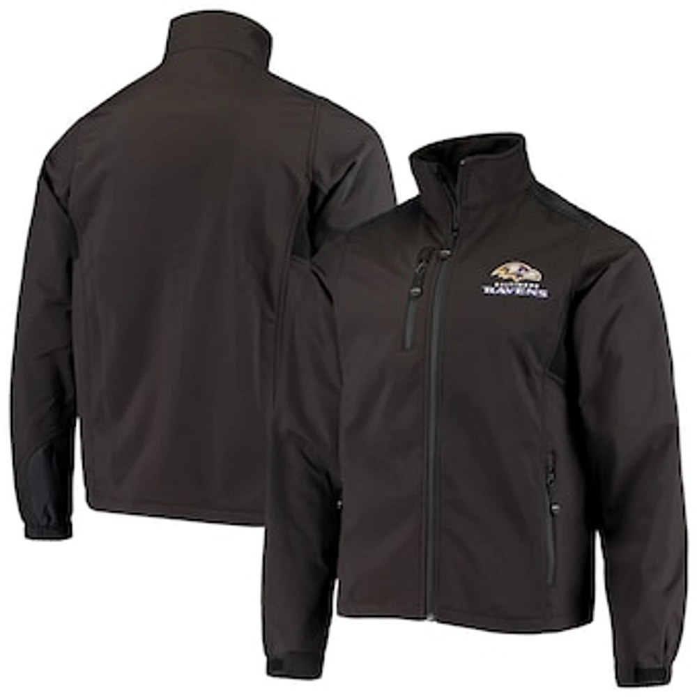 Men's Dunbrooke Black Baltimore Ravens Circle Softshell Fleece Full-Zip Jacket