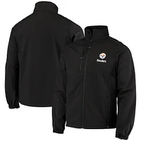 Men's Dunbrooke Black Pittsburgh Steelers Circle Softshell Fleece Full-Zip Jacket