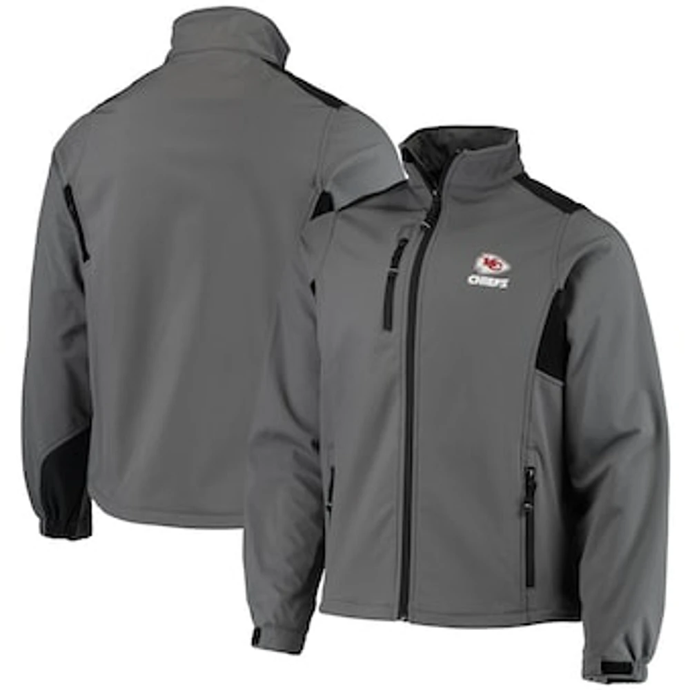 Men's Dunbrooke Charcoal Kansas City Chiefs Circle Softshell Fleece Full-Zip Jacket