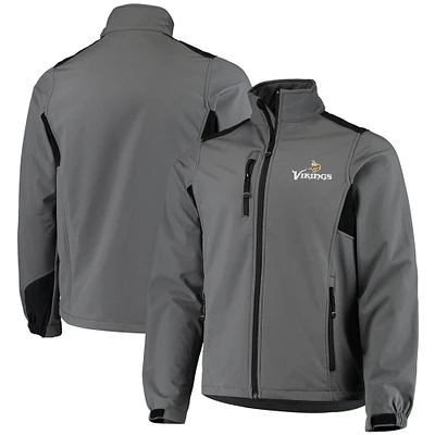 Men's Dunbrooke Charcoal Minnesota Vikings Circle Softshell Fleece Full-Zip Jacket