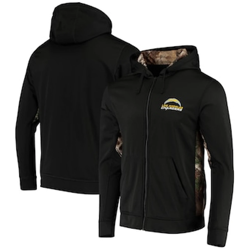 Men's Dunbrooke Black/Realtree Camo Los Angeles Chargers Decoy Tech Fleece Full-Zip Hoodie