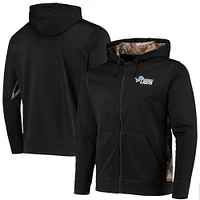 Men's Dunbrooke Black/Realtree Camo Detroit Lions Decoy Tech Fleece Full-Zip Hoodie