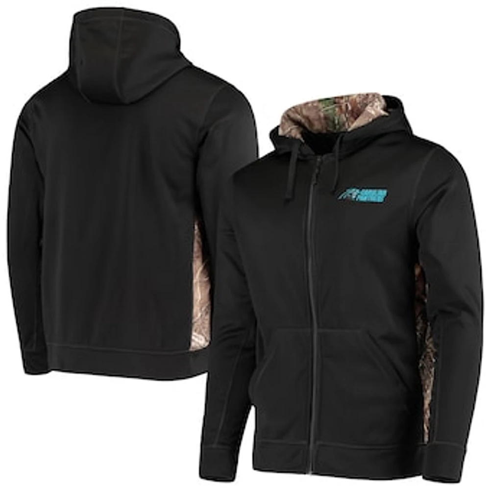 Men's Dunbrooke Black/Realtree Camo Carolina Panthers Decoy Tech Fleece Full-Zip Hoodie