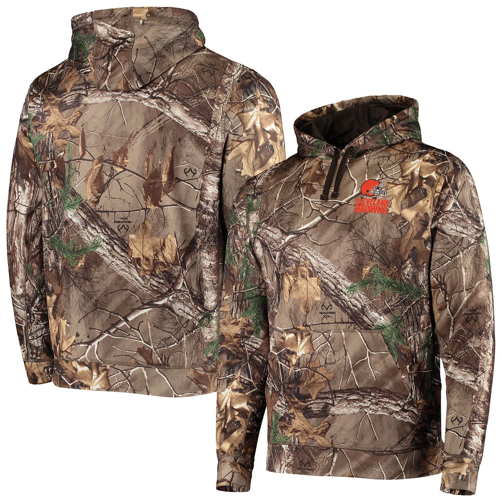 Men's Dunbrooke Realtree Camo Cleveland Browns Circle Champion Tech Fleece Pullover Hoodie